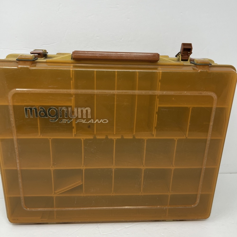 Vintage Magnum By Plano Double Sided Portable Fishing Tackle Box Organizer 1162